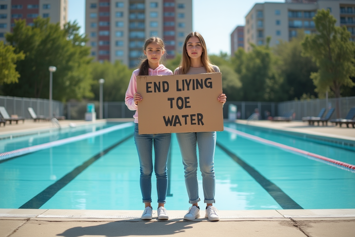 Fille adolescente et sa mère tenant une pancarte pour l