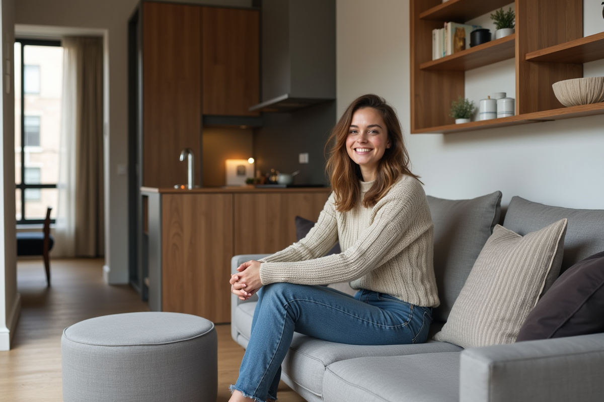 Décoration astucieuse pour petits salons avec porte d’entrée directe